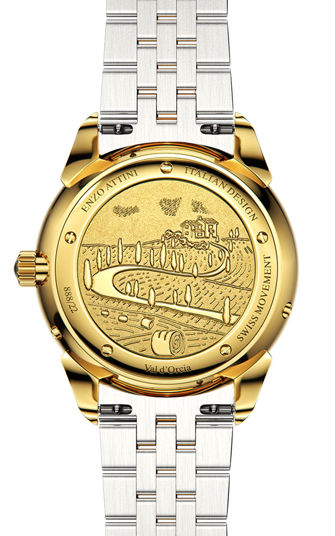 Val d'Orcia ll / President Bracelet, Silver Color, Swiss Movement