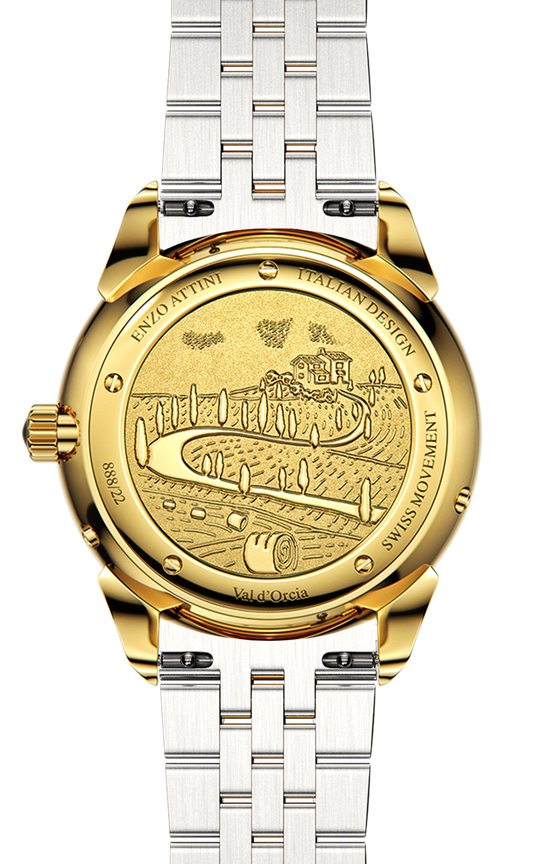 Val d'Orcia ll / President Bracelet, Silver Color, Swiss Movement