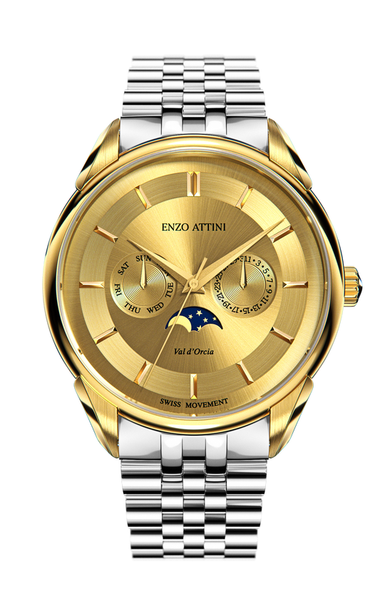 Val d'Orcia ll / President Bracelet, Silver Color, Swiss Movement