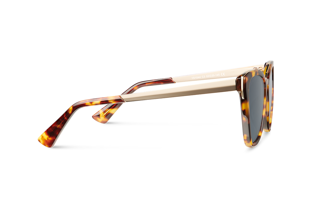 Piazza San Marco / Tortoise & Gold Color + Dark Black Lens. - Enzo Attini - Sunglasses - Products, shop_all_womens, sunglasses, sunglasses_collection, sunglasses_women
